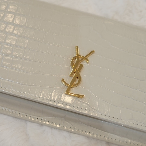 Yves Saint Laurent Bags Ysl Croc Embossed Leather Phone Holder Bag